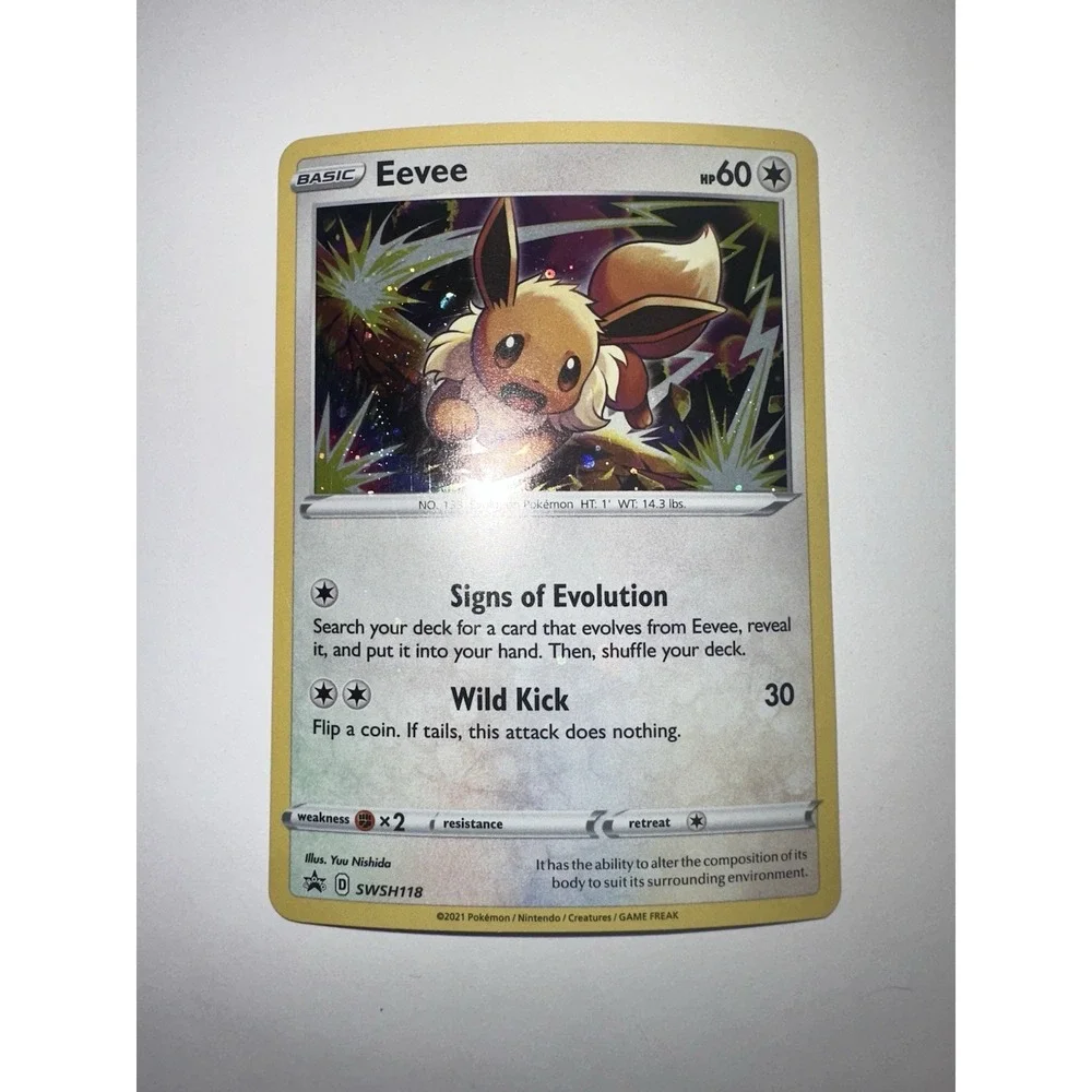 Pokémon Card Eevee SWSH118 HD SWIRL 🌀 MEW FART SWIRL Moderately played see pics